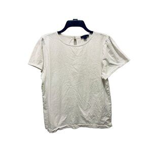 J.CREW Cotton Tee White Crewneck Short Sleeves Size Med